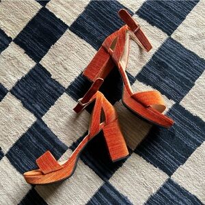 Orange Platform Heels